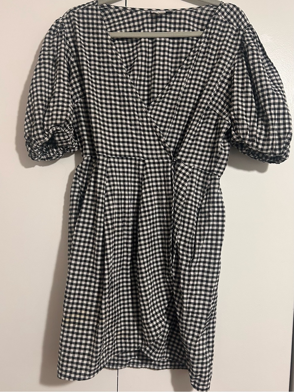 Topshop Gingham Wrap Mini Dress